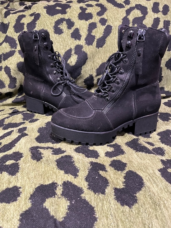 Nasty Gal Shoes - Nasty Gal Black Lace-Up Platform Combat Boots